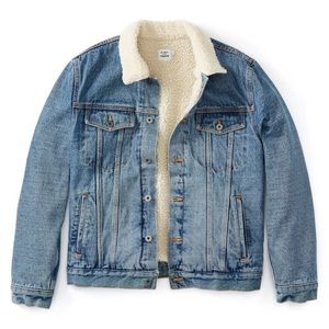 Flint & Tinder Sherpa-Lined Denim Trucker Jacket / Small